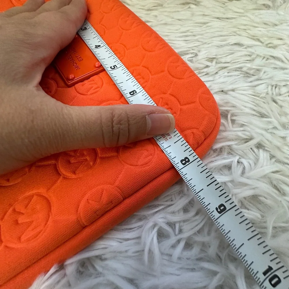 Michael Kors Neoprene Tablet Case Tangerine Embossed Monogram iPad Sleeve